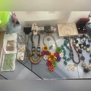 Lot of Jewelry  2.2 lbs- earrings,necklaces, and more